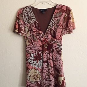 INC floral stretchy top